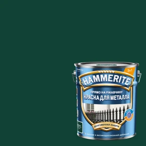 Краска по ржавчине Hammerite цвет зеленый мох 5 л