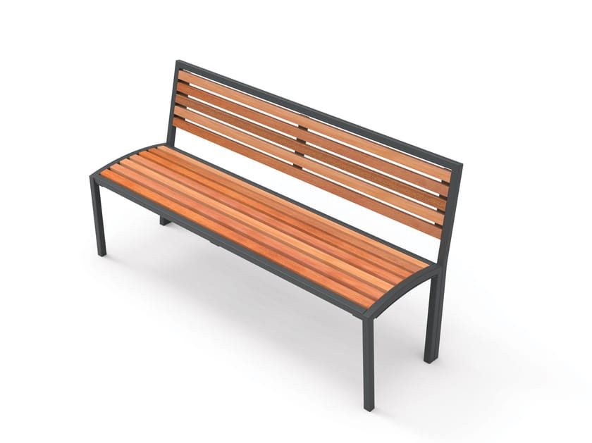 Деревянная скамья со спинкой City Design ARCH-00120490