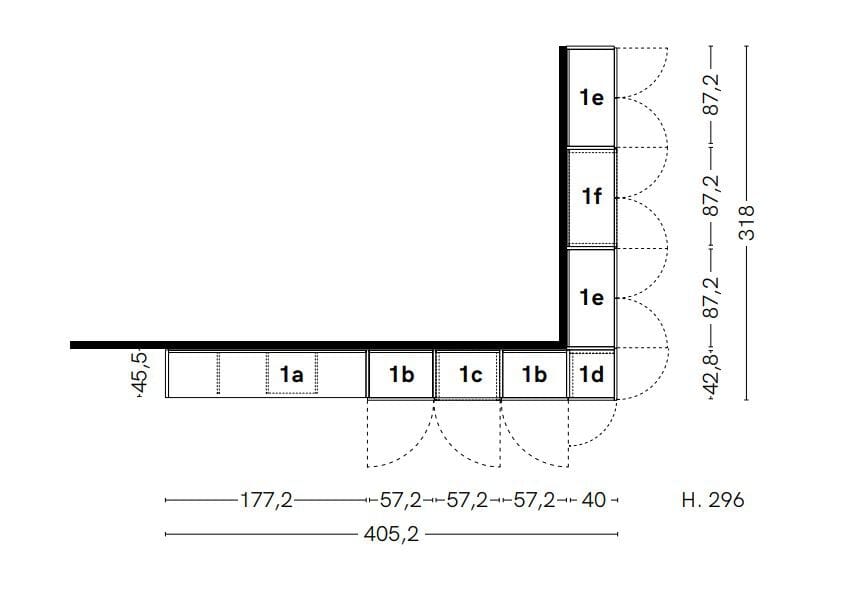 Секционный угловой шкаф Zalf Freespace ARCH-00028633 - Вид №12