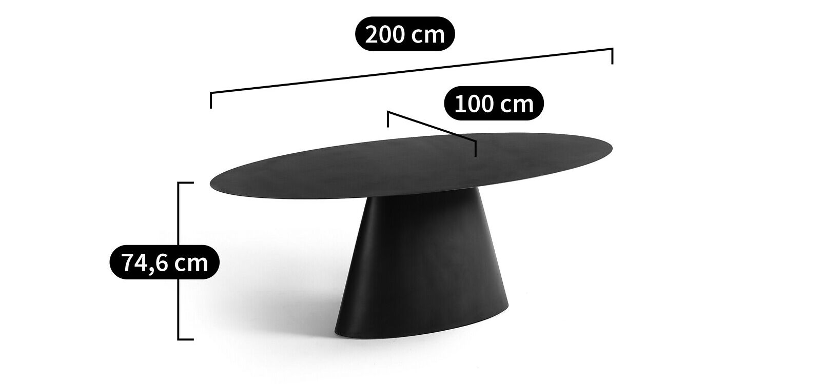 Овальный стол из листового металла AMPM MAYRA ARCH-00111707 - Вид №4