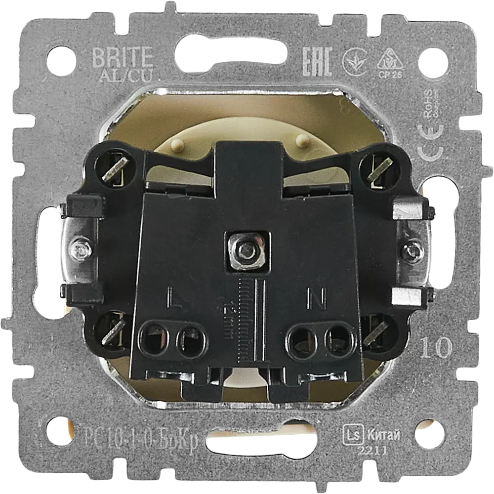 Розетка IEK Brite бежевая для внутреннего монтажа без заземления 87761510 STLM-1407408 - Вид №3