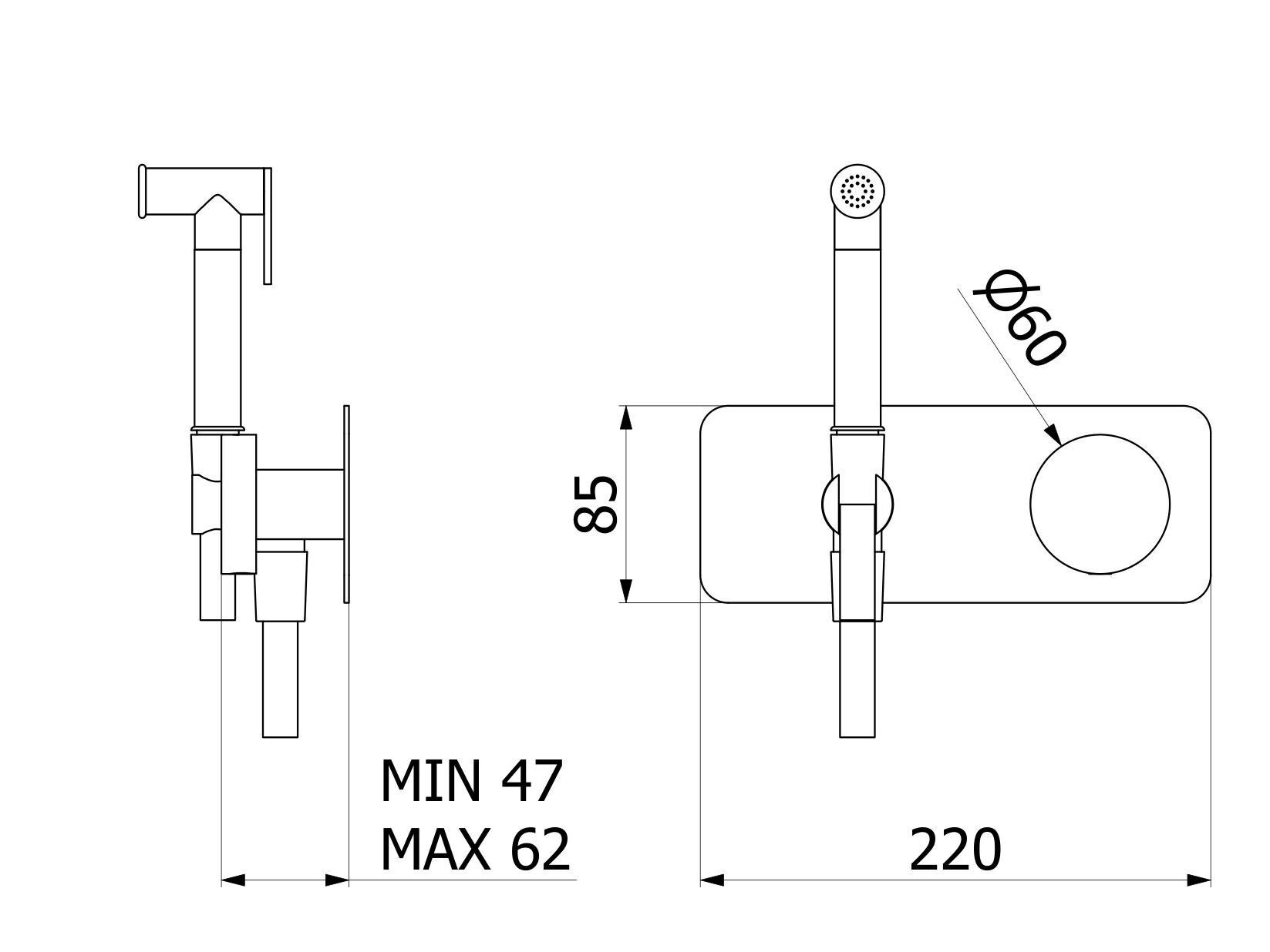 Гидропрогрессивный смеситель для биде из нержавеющей стали IB Тотем ARCH-00056195 - Вид №2