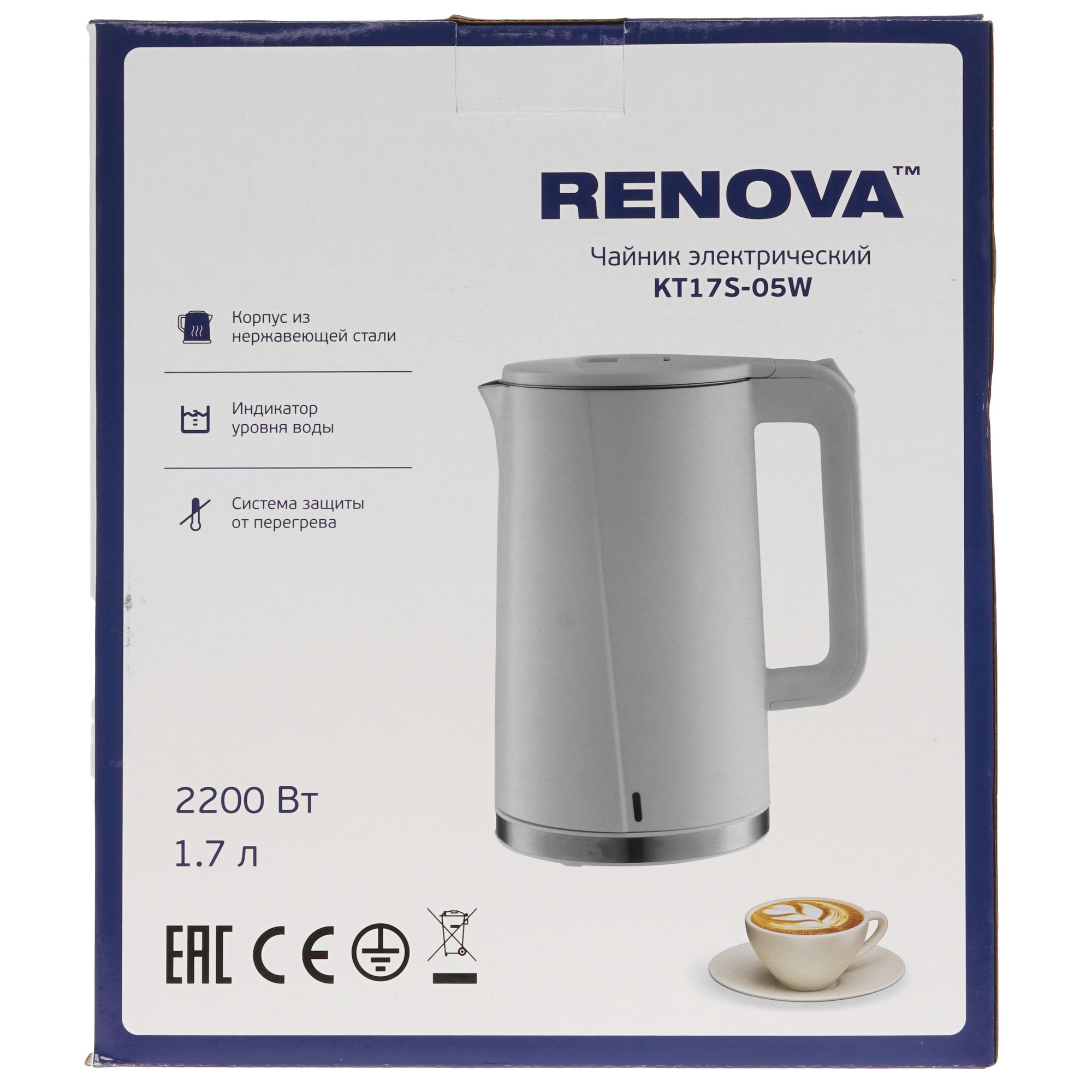 9182159 Электрочайник RENOVA KT17S-05W белый STDN-0041795 - Вид №6