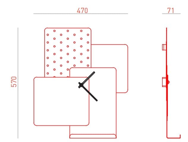 Настенные часы с контейнером и зеркалом Giacopini CLOCK ARCH-00007958 - Вид №2