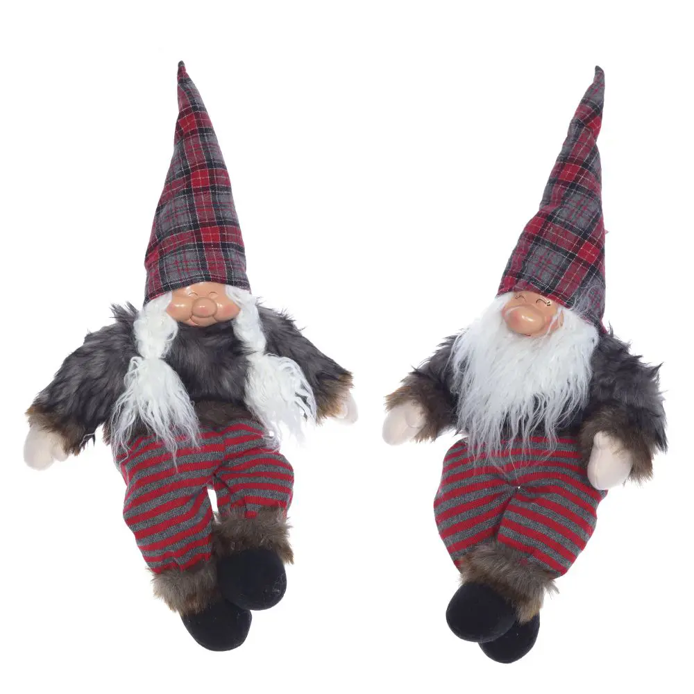 Новогодняя мягкая игрушка Гномик в серо-красном костюме h 73/45 см 83560158 STLM-2117235 Santreyd  - Вид №1
