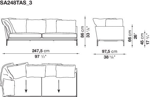 Угловой диван из ткани B&B Italia Атолл ARCH-00091854 - Вид №39