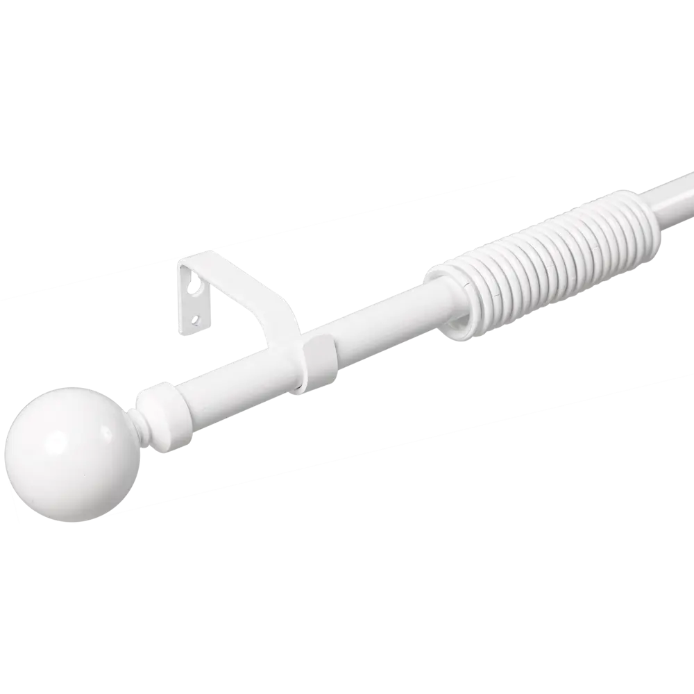 Карниз однорядный раздвижной Inspire Шар 160-300 см цвет белый STLM-2179430