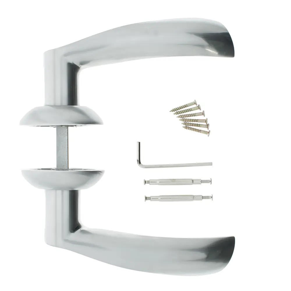 Ручки дверные на розетке Inspire ZC-23-L1/S1, ЦАМ, цвет матовый хром STLM-2142693 - Вид №1
