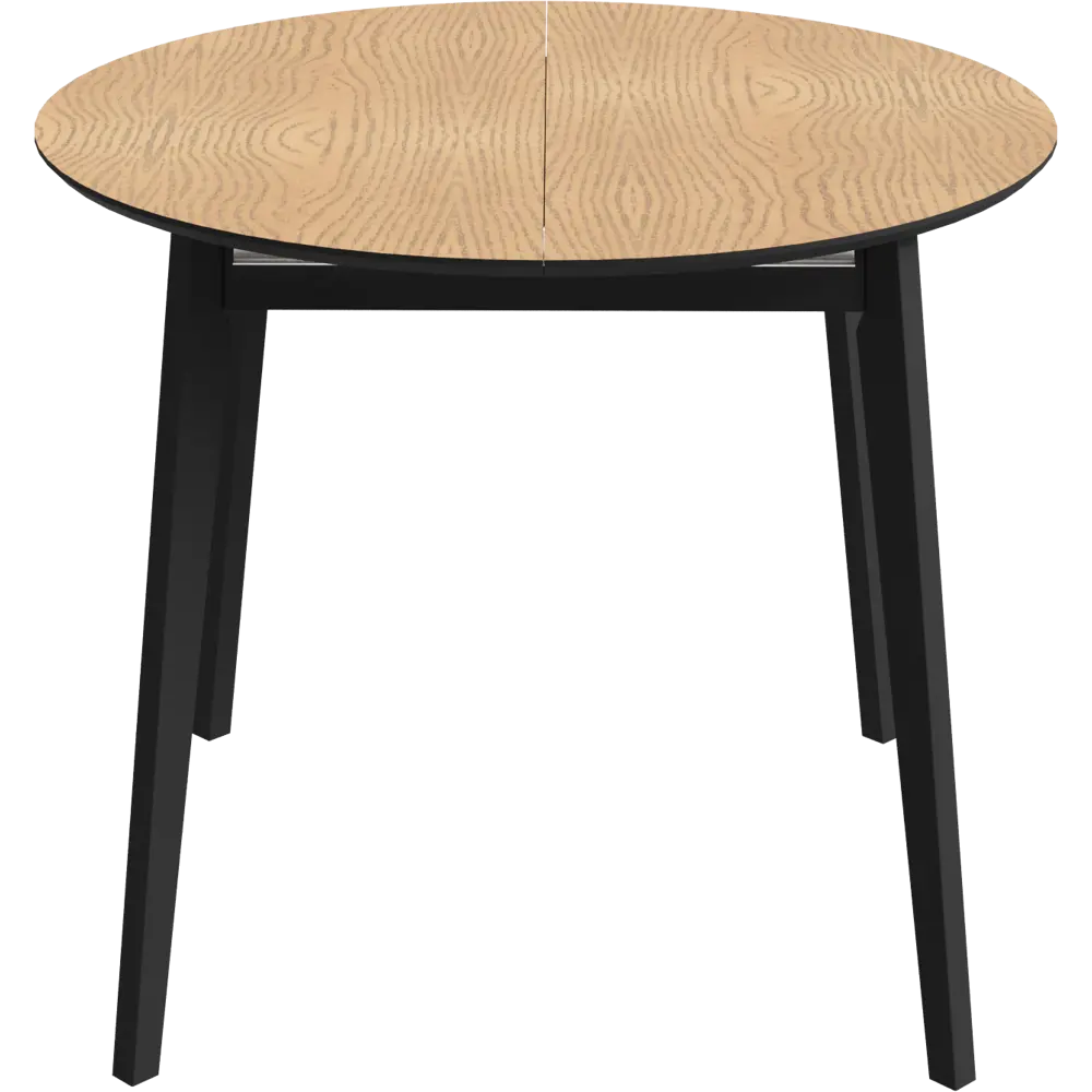 Стол обеденный Монреаль Т1 раскладной 100-130x77x100 см круг МДФ цвет светлое дерево/черный Santreyd STLM-2125826 - Вид №3