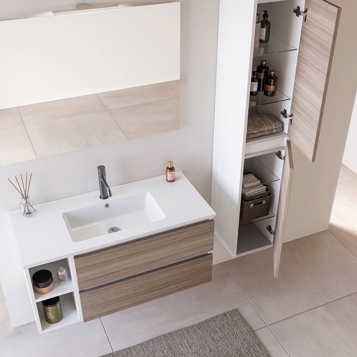 Деревянный подвесной умывальник со встроенным умывальником LEGNOBAGNO Экспресс ARCH-00060650