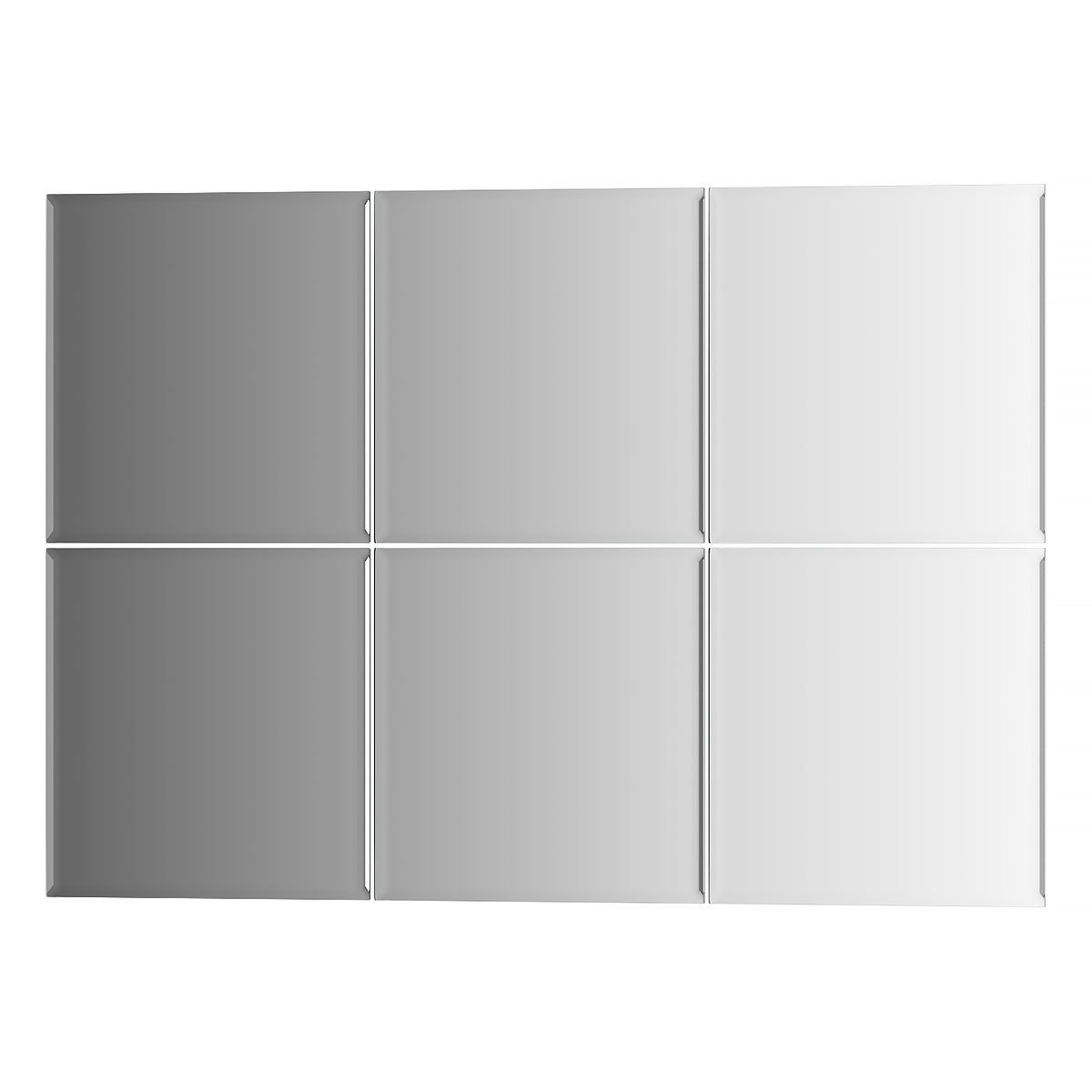91028919 Зеркальная плитка с фацетом BY 1424, 5 мм - комплект 6 шт квадрат 15х15 см, серебро REFRACTIVE STLM-0448676 EVOFORM