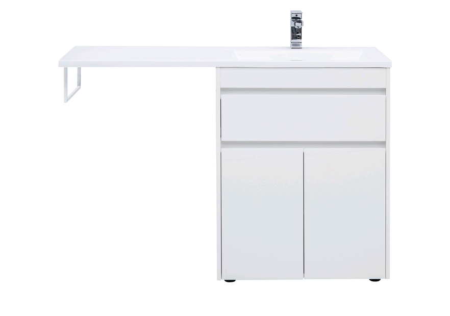 Тумба с раковиной Aquanet Токио 130 R белый (напольная, 1 ящик, 2 дверцы) 0023774600235502 - Вид №9