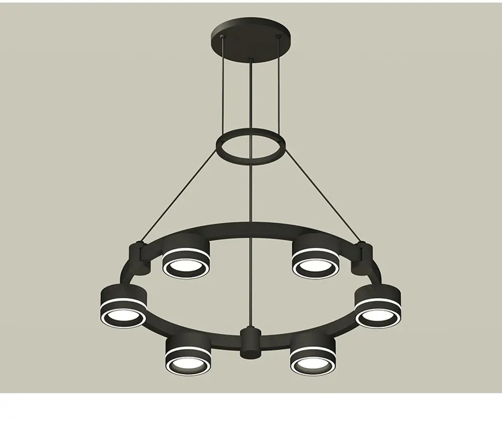 91613126 Светильник подвесной светодиодная Ambrella light Xr92051201 12 м² нейтральный белый свет цвет черный STLM-0932543