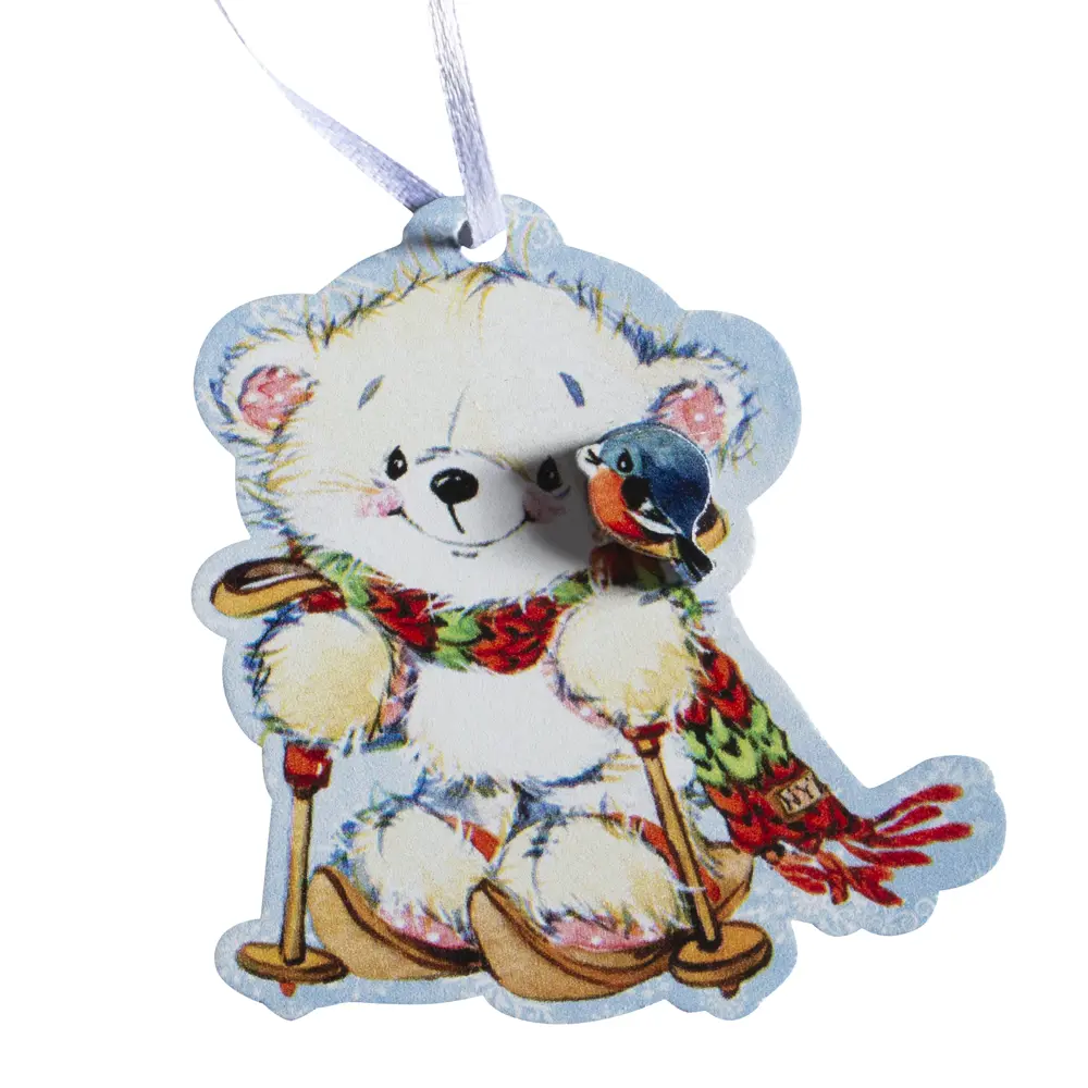 Елочная игрушка Christmas "3D Мишка на лыжах" h7.5 см 82720219 STLM-2150027 Santreyd  - Вид №1