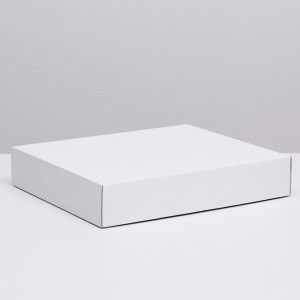 Коробка сборная без печати крышка-дно белая без окна 37х32х7 см УПАКПРО