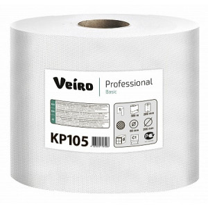 КР105 Veiro Бумажные полотенца в рулонах с центральной вытяжкой Veiro Professional Basic КР105 T8 6 рулонов по 300 м