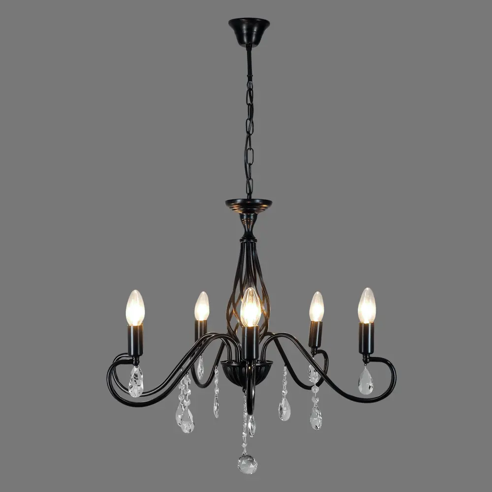 Люстра "Черный жемчуг" 6хЕ14х40 Вт металл, цвет чёрный СВЕТПРОМЪ STLM-2075812 - Вид №5