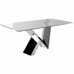 Обеденный стол белый мраморный с металлическим основанием 180 см CT998 от Angel Cerda ANGEL CERDA  150007 Белый;хром