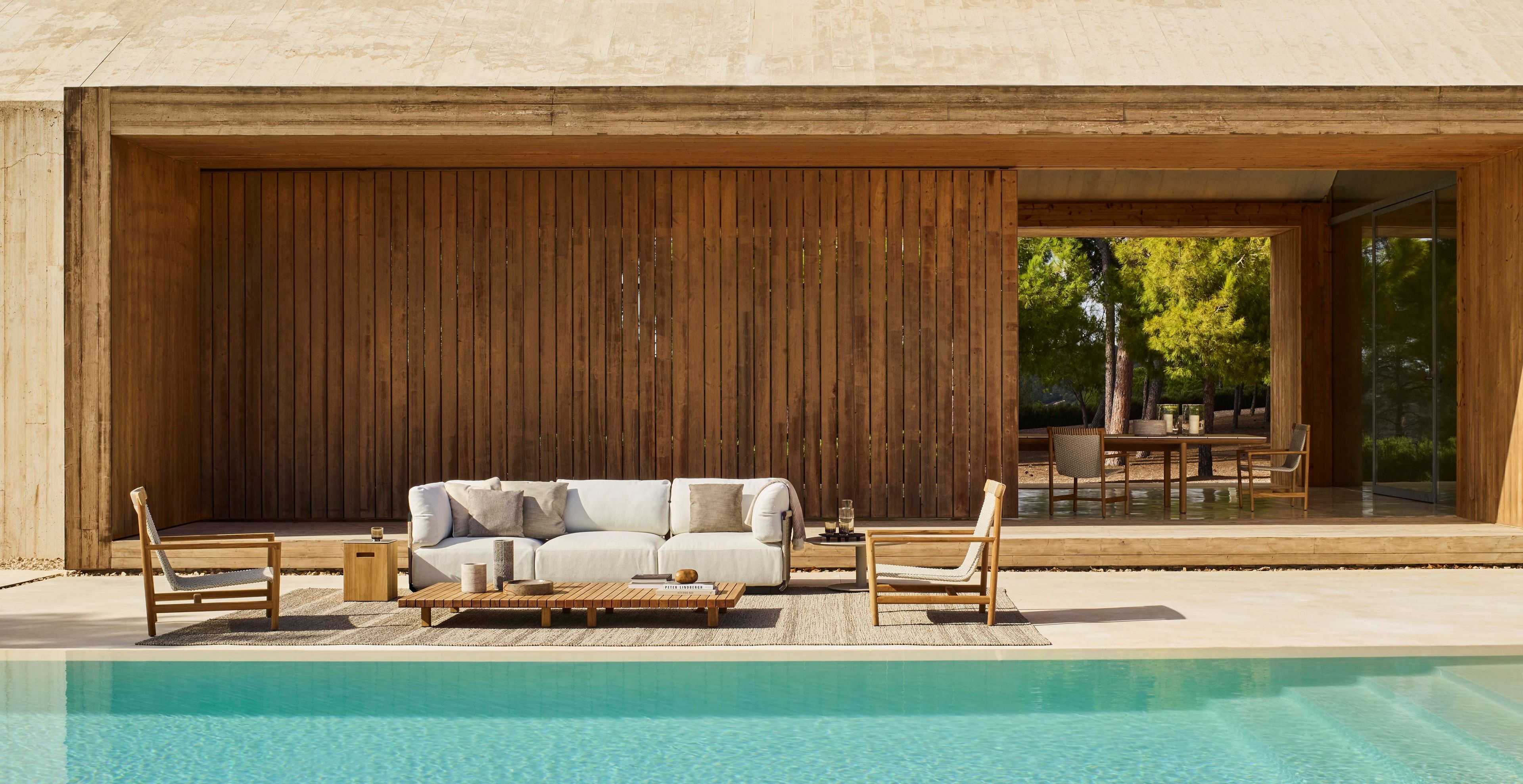 Садовое кресло из тикового дерева с подлокотниками TRIBÙ Amanu ARCH-00150978 - Вид №12