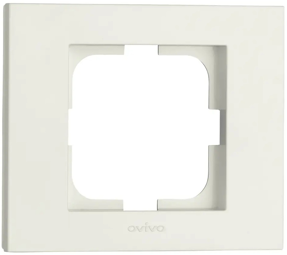90802264 Рамка для розеток и выключателей Ovivo Grano 1 пост цвет крем STLM-0389026
