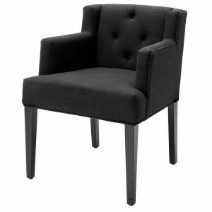 Обеденный стул черный с подлокотниками Boca Raton от Eichholtz EICHHOLTZ EICHHOLTZ 060766 Черный