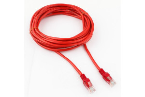 15933186 Патч-корд UTP PP12-5M/R кат.5e, 5м, литой, многожильный красный PP12-5M/R Cablexpert