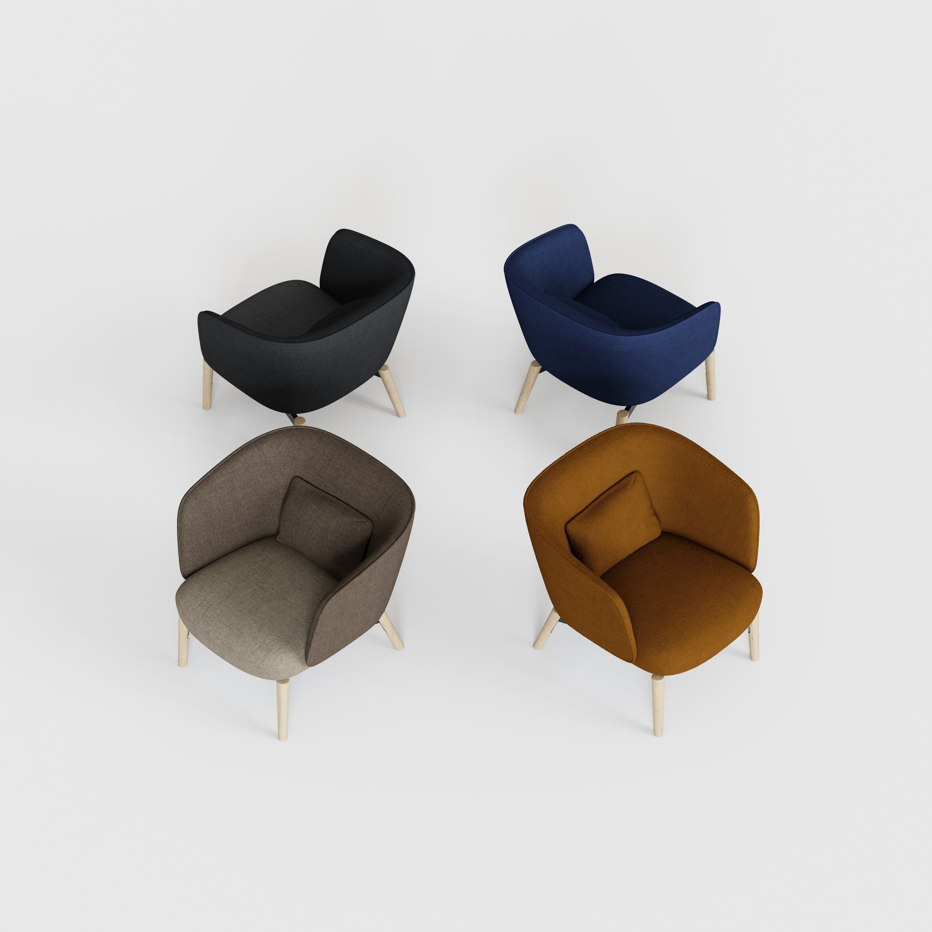 Кресло с подлокотниками из ткани и деревянной основой Grado Design Beos ARCH-00033561 - Вид №4