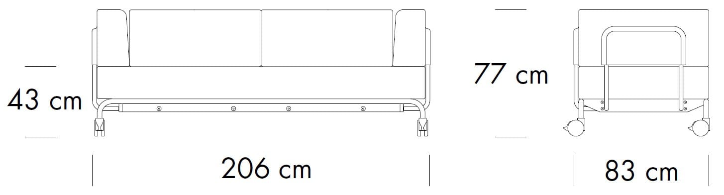 Диван с колесами THONET S 5000 ARCH-00026365 - Вид №1