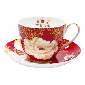 Чашка фарфоровая с блюдцем красная в подарочной упаковке "Кимоно" MAXWELL & WILLIAMS КИМОНО 00-3946844 Красный