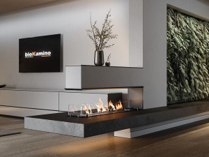 Встроенный камин с тройным фасадом из биоэтанола