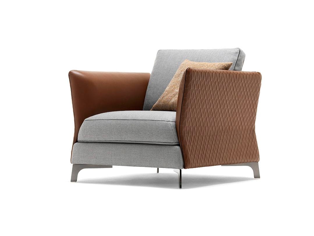 Кресло из ткани и кожи с подлокотниками CEPPI Evergreen ARCH-00121611