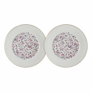 Тарелки фарфоровые десертные 2 шт бело-розовые "Стиль" COLOMBO СТИЛЬ 00-3946470 Белый;розовый