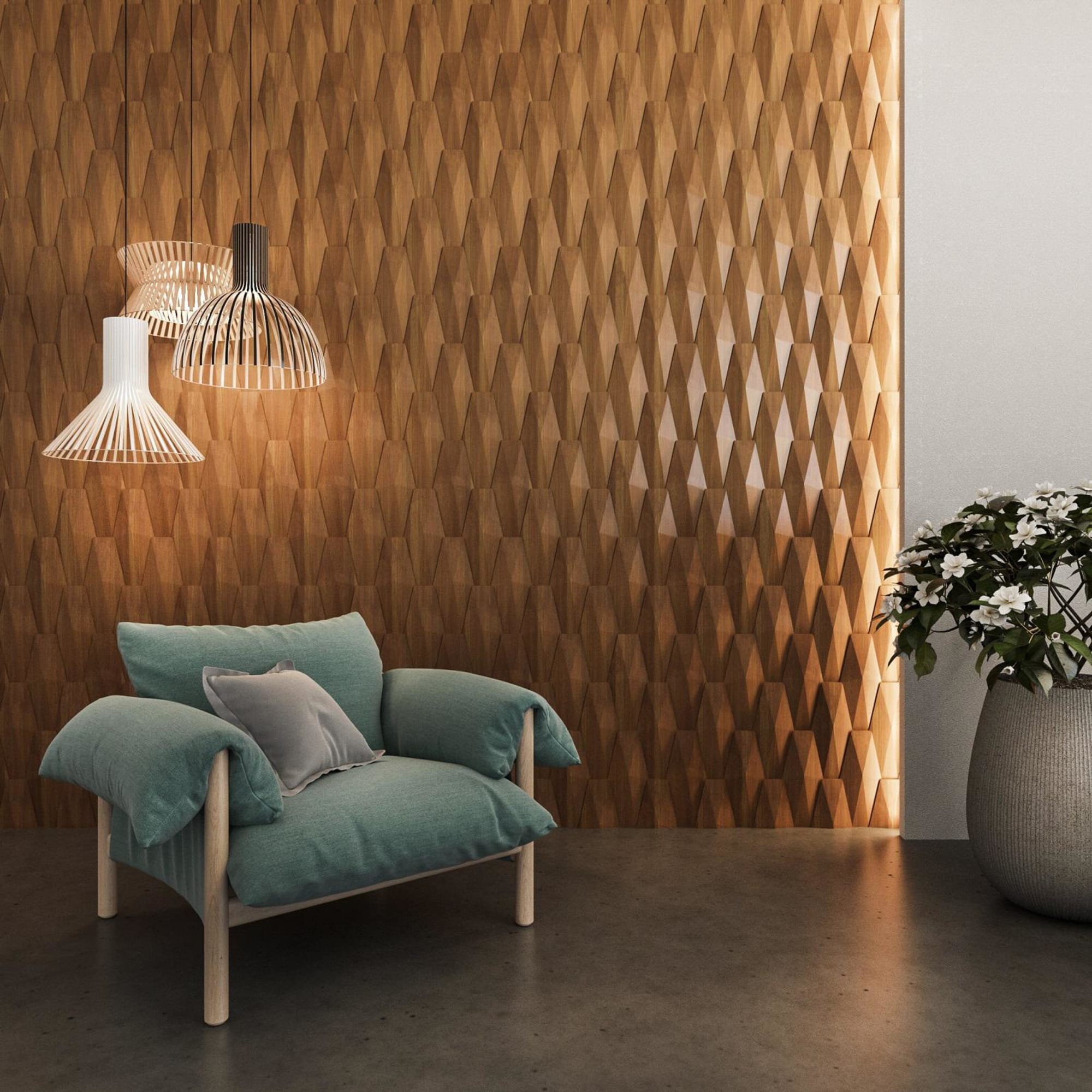 82399310 3D Панели матовые с покрытием 10 шт цвет орех королевский с перламутром Santreyd  - Вид №4