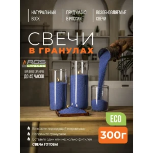 Набор для изготовления свечей Roscandles пакет 300 г+фитили 0.7 м цвет голубика