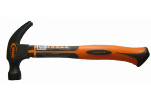 16380747 Молоток-гвоздодер с фибергласовой ручкой оранжевый 450г 20068 SKRAB