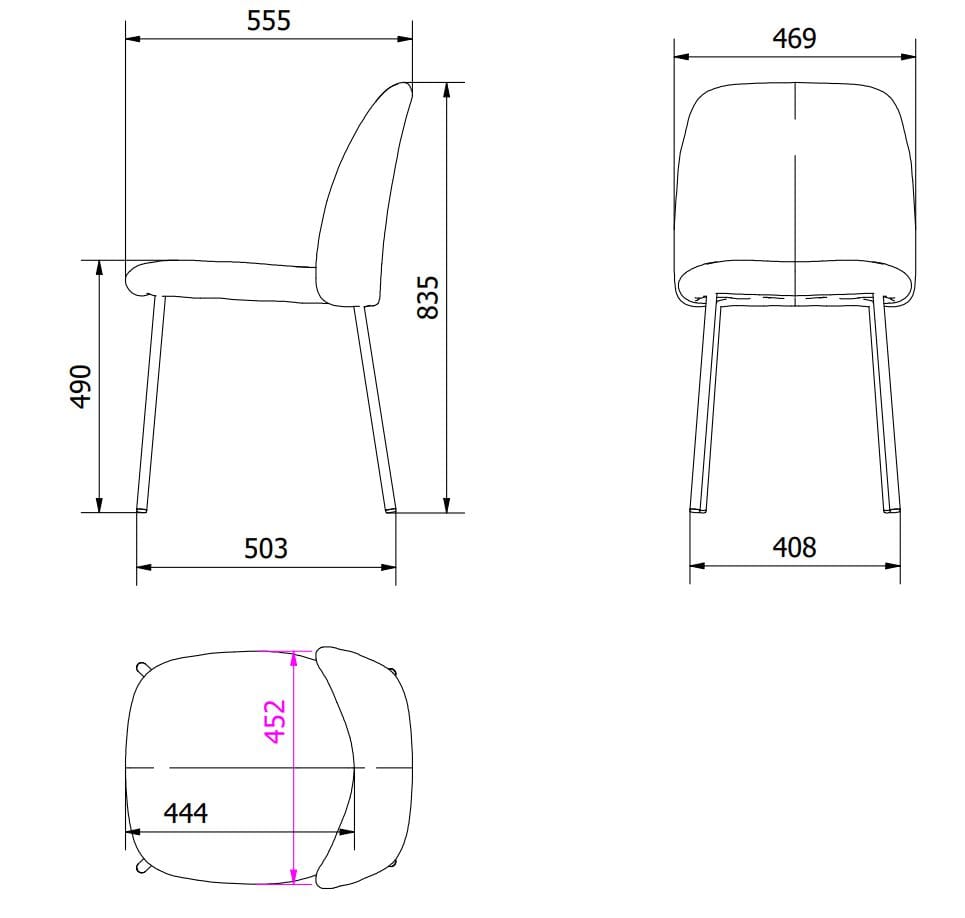 Тканевый стул Bontempi Casa VIVIAN ARCH-00029000 - Вид №6
