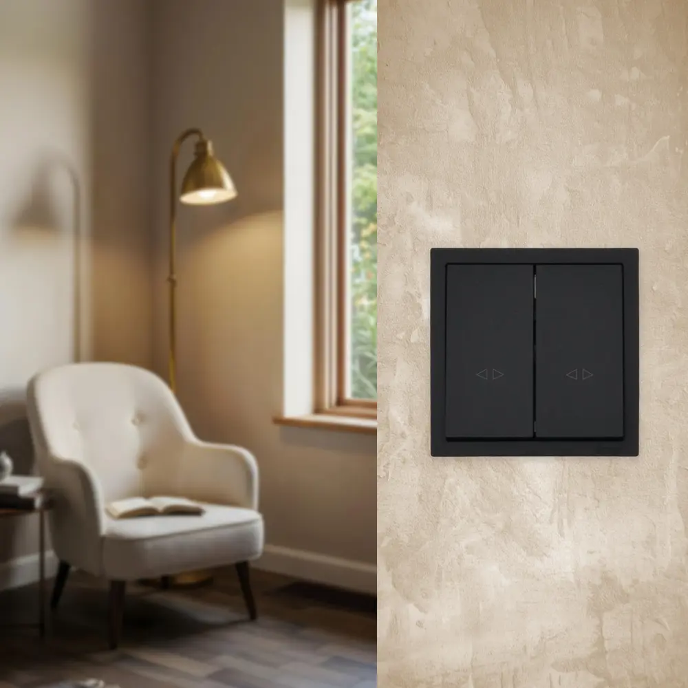 Выключатель перекрестный Lezard Zima 2 клавиши цвет черный STLM-2180259 - Вид №4