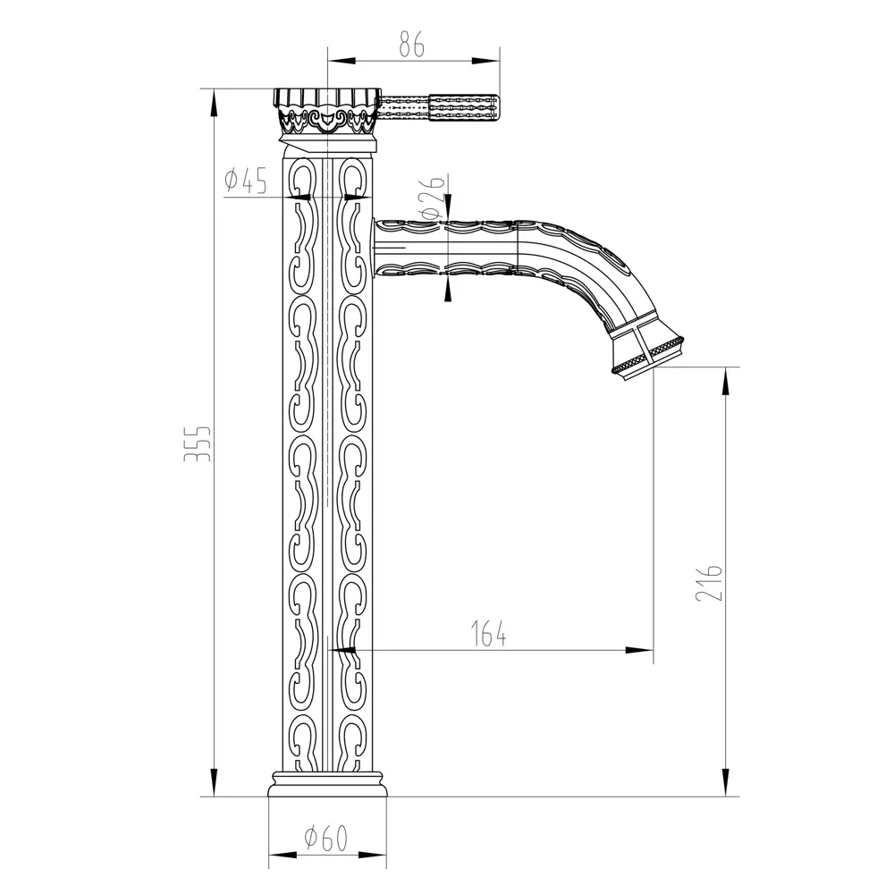 Смеситель для раковины Lemark Jasmin LR6609B однорычажный цвет бронза STLM-2078028 - Вид №1