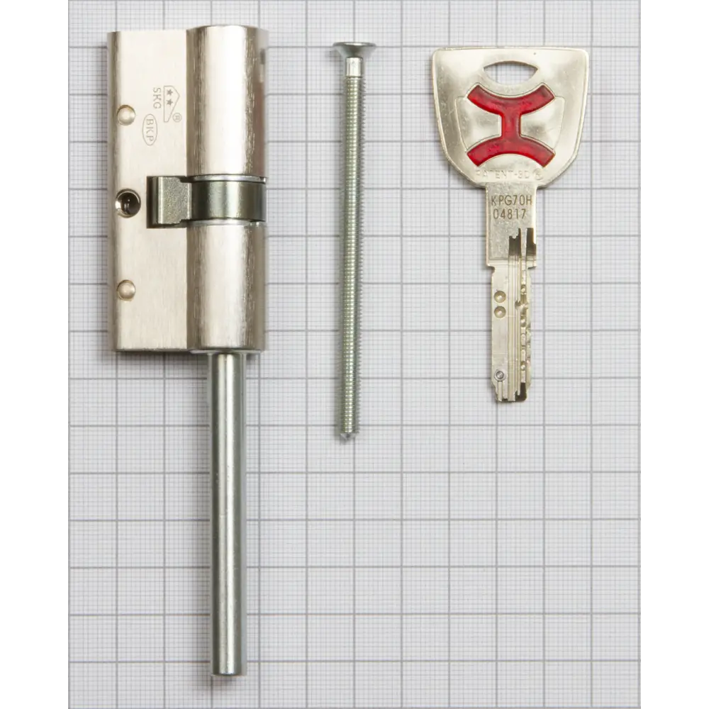 Цилиндр Cisa AP4S 0P3S7-81.12, 30x10x25 мм, ключ/шток, цвет никель, без вертушки STLM-2019981 - Вид №2