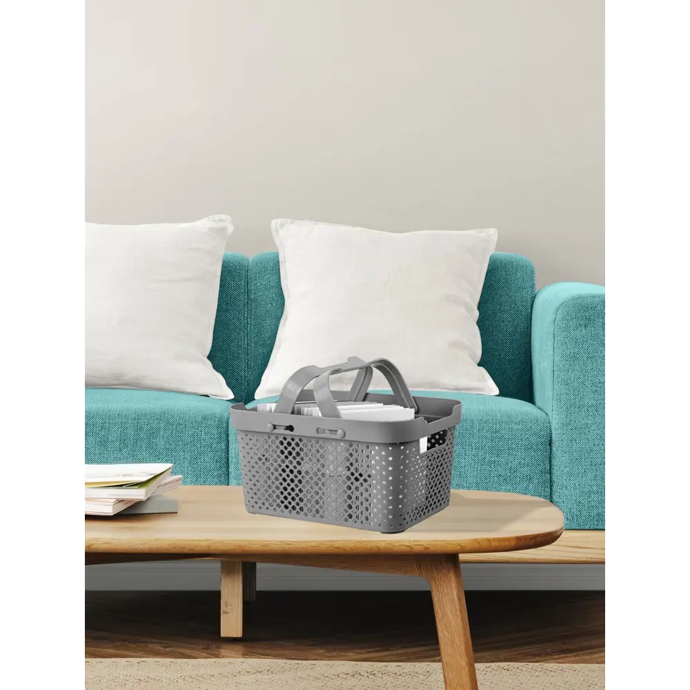 Корзина для хранения PLAST TEAM Mien серая 26×13.7×19.2 см 89421606 STLM-1567768 - Вид №5