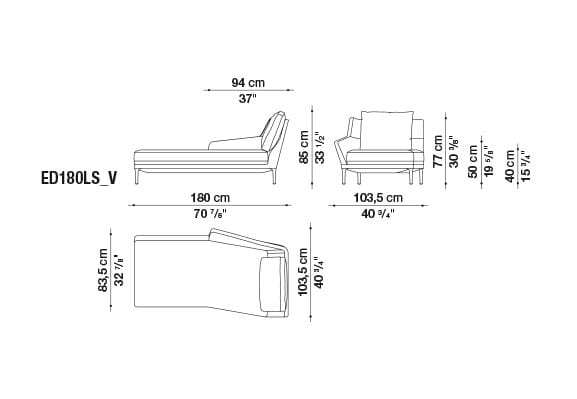 Тканевый диван с полуостровом B&B Italia Эдуард ARCH-00089989 - Вид №11