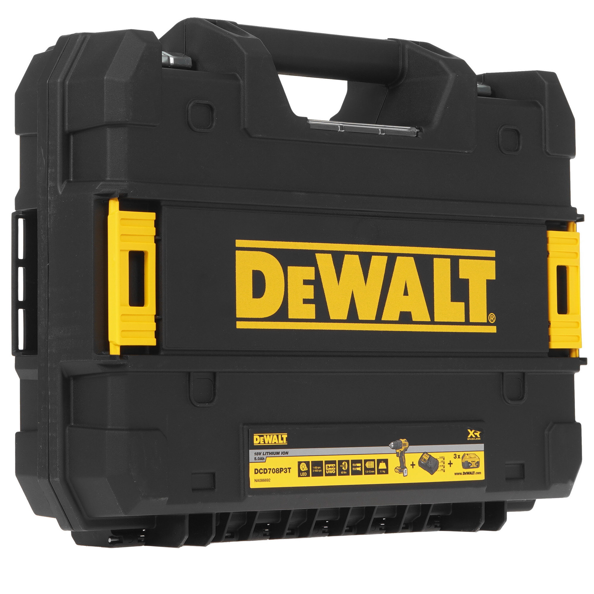 Дрель-шуруповерт DeWalt DCD708P3T XR FLEXVOLТ 18/54V 5437873 STDN-0090068 - Вид №9