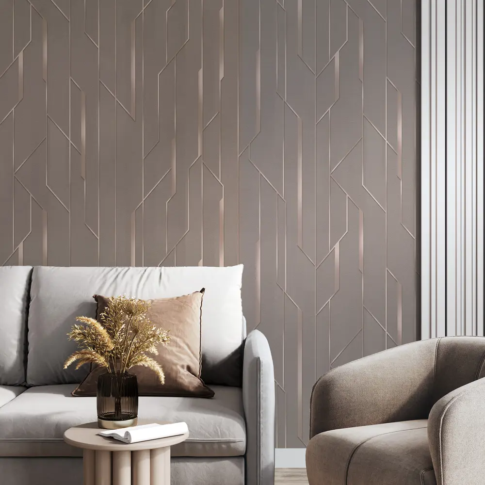 Обои WALLSECRET Portal с геометрическим узором, коричневые 1.06 м 89407985 STLM-1572356 - Вид №6