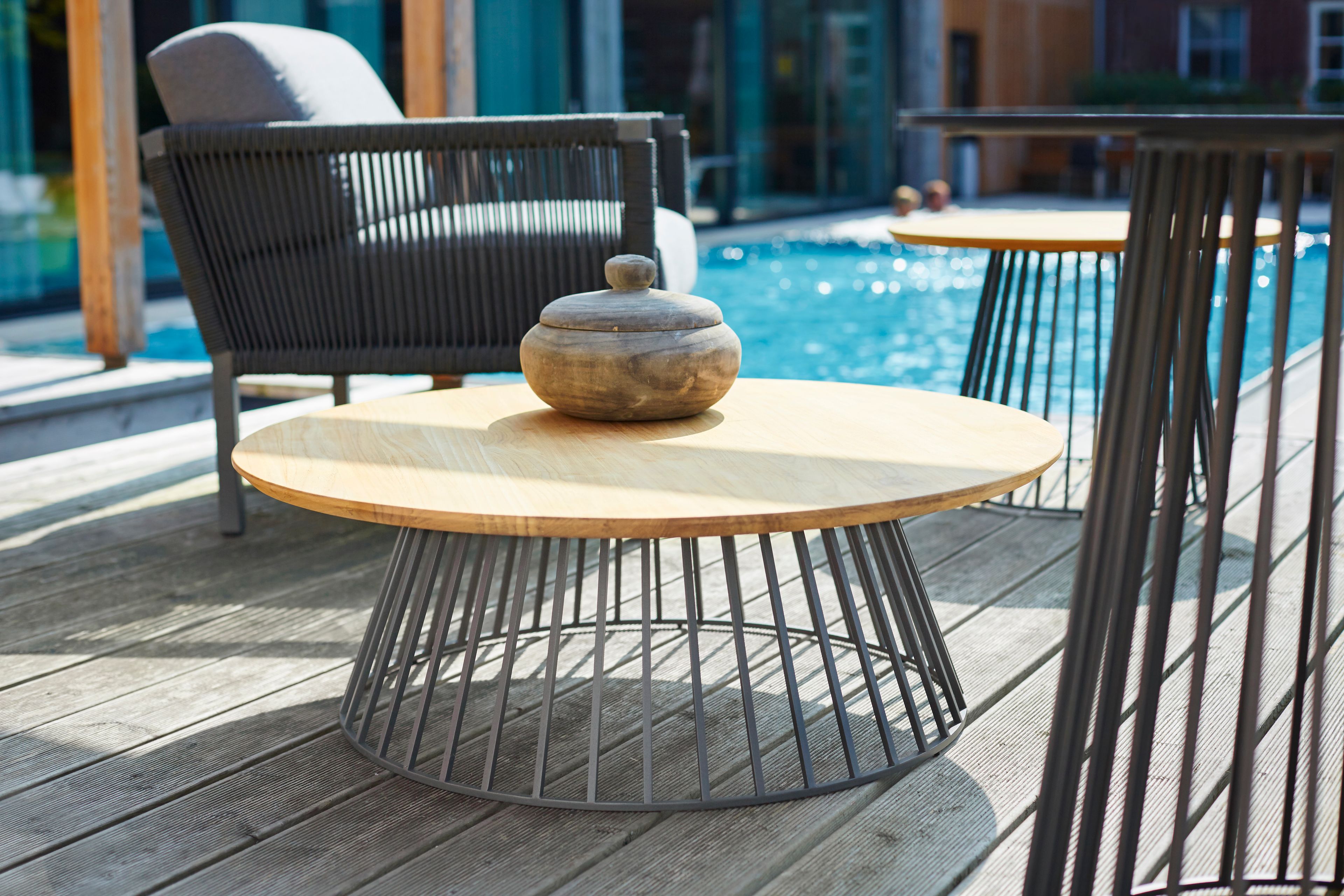 Круглый стол из тикового дерева solpuri сетка ARCH-00151740 - Вид №8