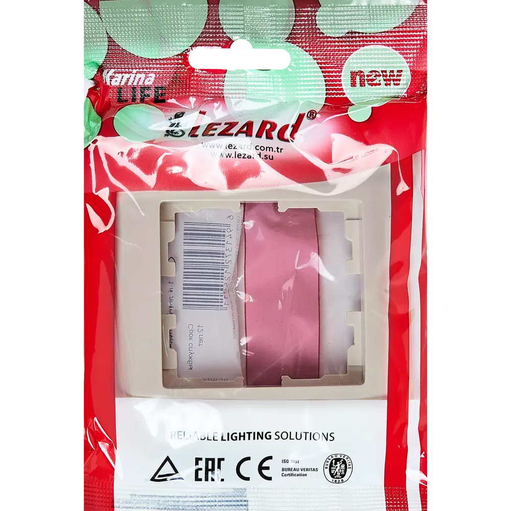 Рамка для розеток и выключателей Lezard Karina Life 1 пост горизонтальная цвет кремовый STLM-2004670 - Вид №3