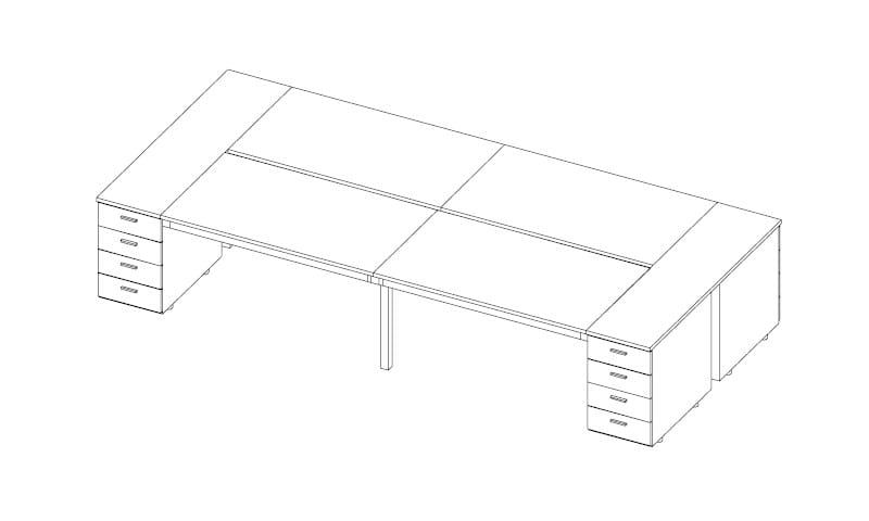Модульный рабочий стол Quadrifoglio Group дизайн-офис ARCH-00089584 - Вид №21