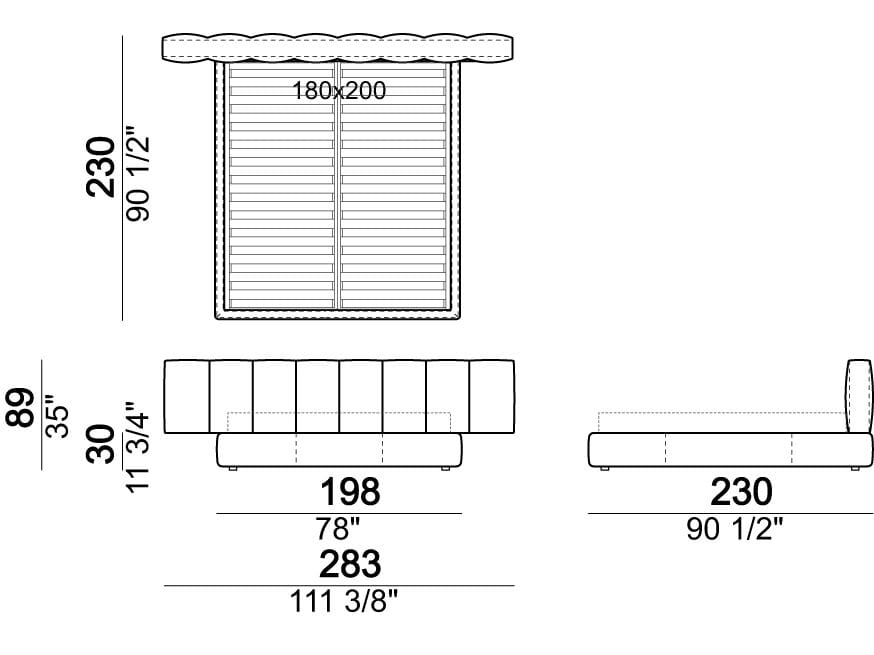 Двуспальная кровать с мягким изголовьем Arketipo Milky Way ARCH-00039095 - Вид №13