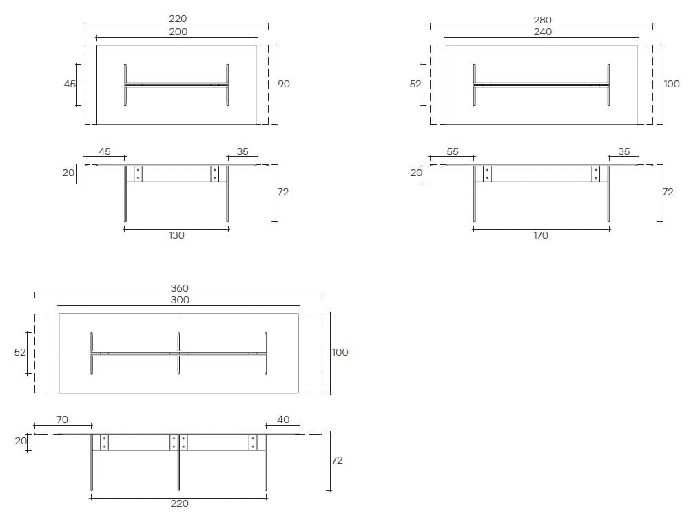 Прямоугольный стеклянный стол FIAM ITALIA LLT ARCH-00115053 - Вид №9