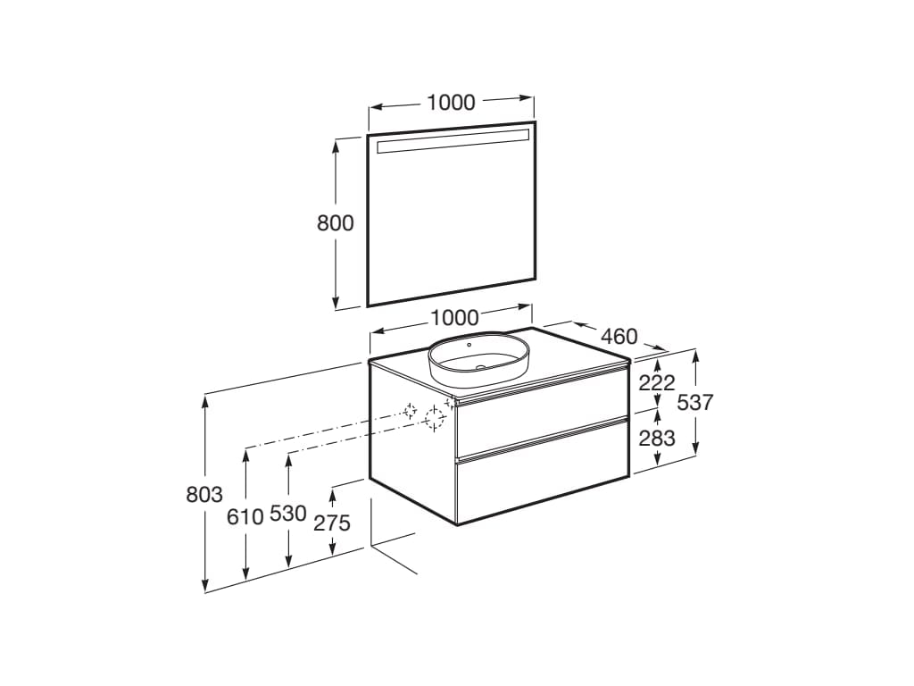 Деревянный умывальник с ящиками Roca The Gap ARCH-00062254 - Вид №17