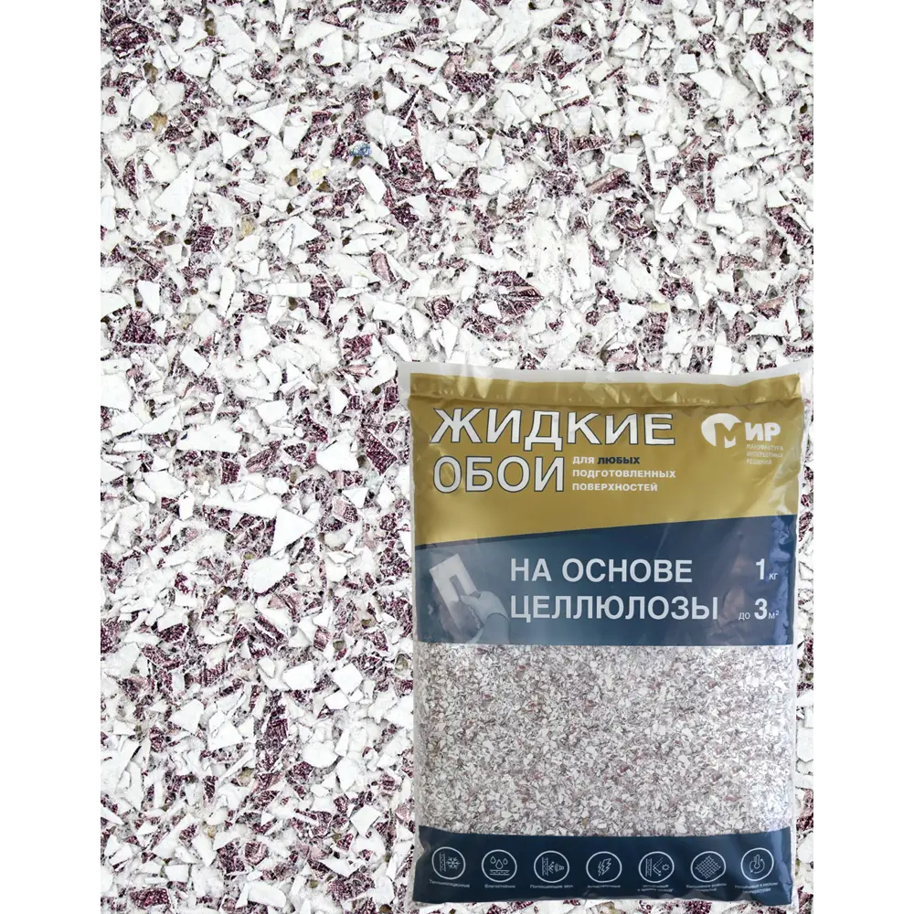 Жидкие обои на основе целлюлозы 1 кг цвет бордовый 82709806 STLM-2093149 МИР 